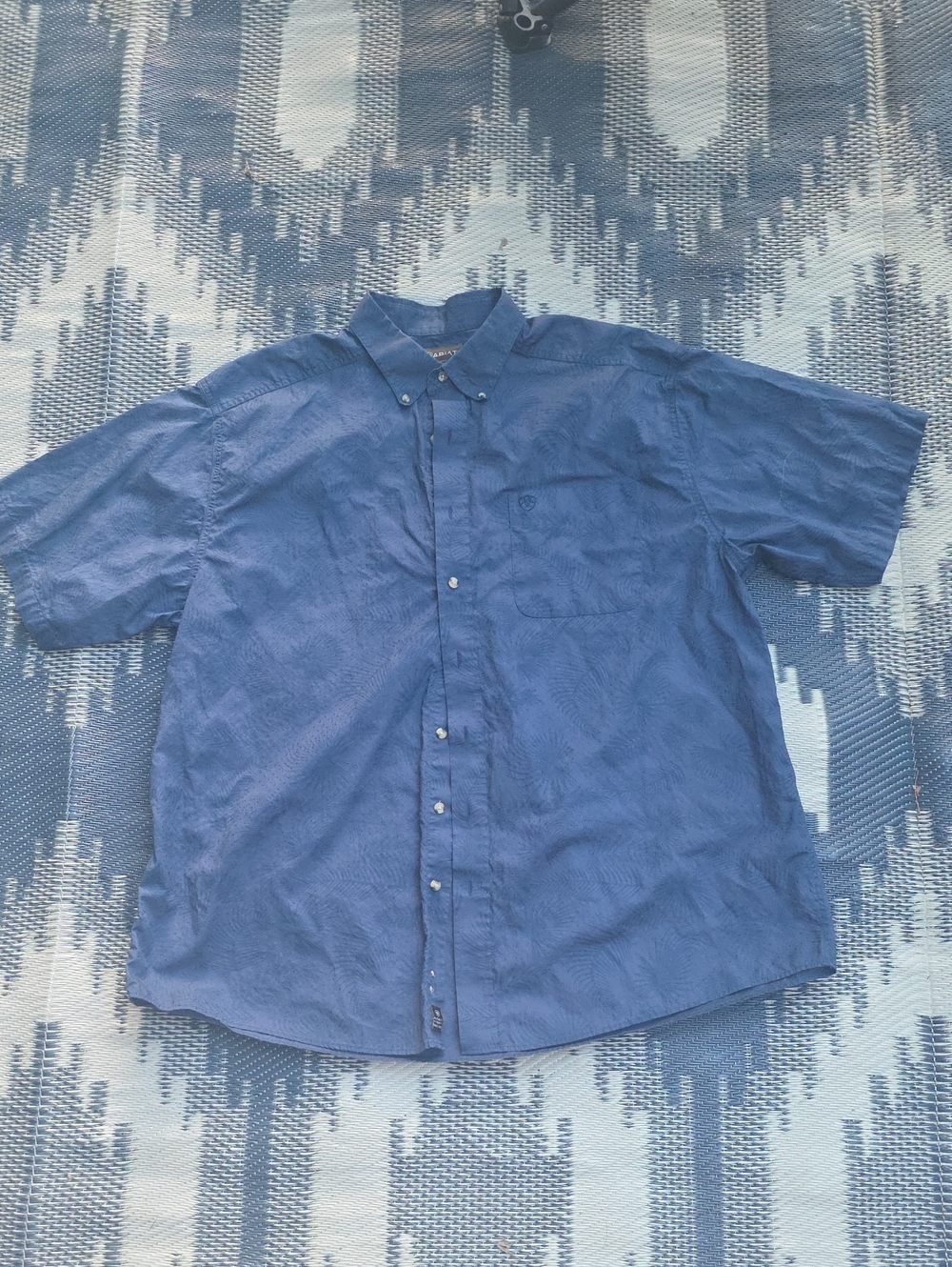 Ariat Men's Short-Sleeve Button-Down Shirt - Blue